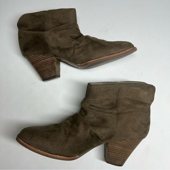 Diba Ankle Slouch Boots Booties Women’s Size 8.5 Sophia Green Brown Suede - Picture 2 of 13